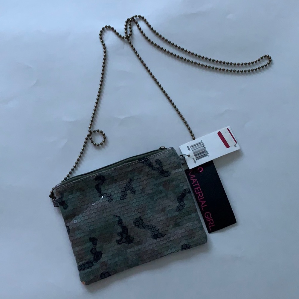 Material Girl Army Fatigue Sequined Mini Purse